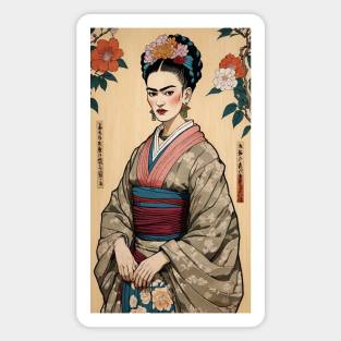 Frida's Eastern Serenity: Illustration Magnet